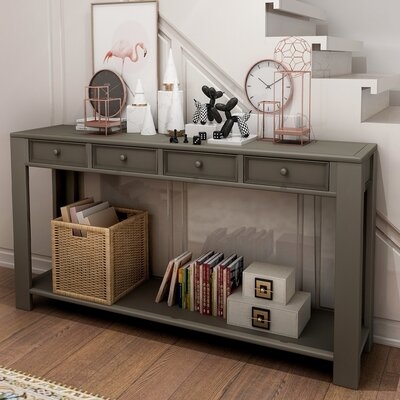 Console Table For Entryway Hallway Sofa Table With Storage Drawers And Bottom Shelf (gray) - Image 0
