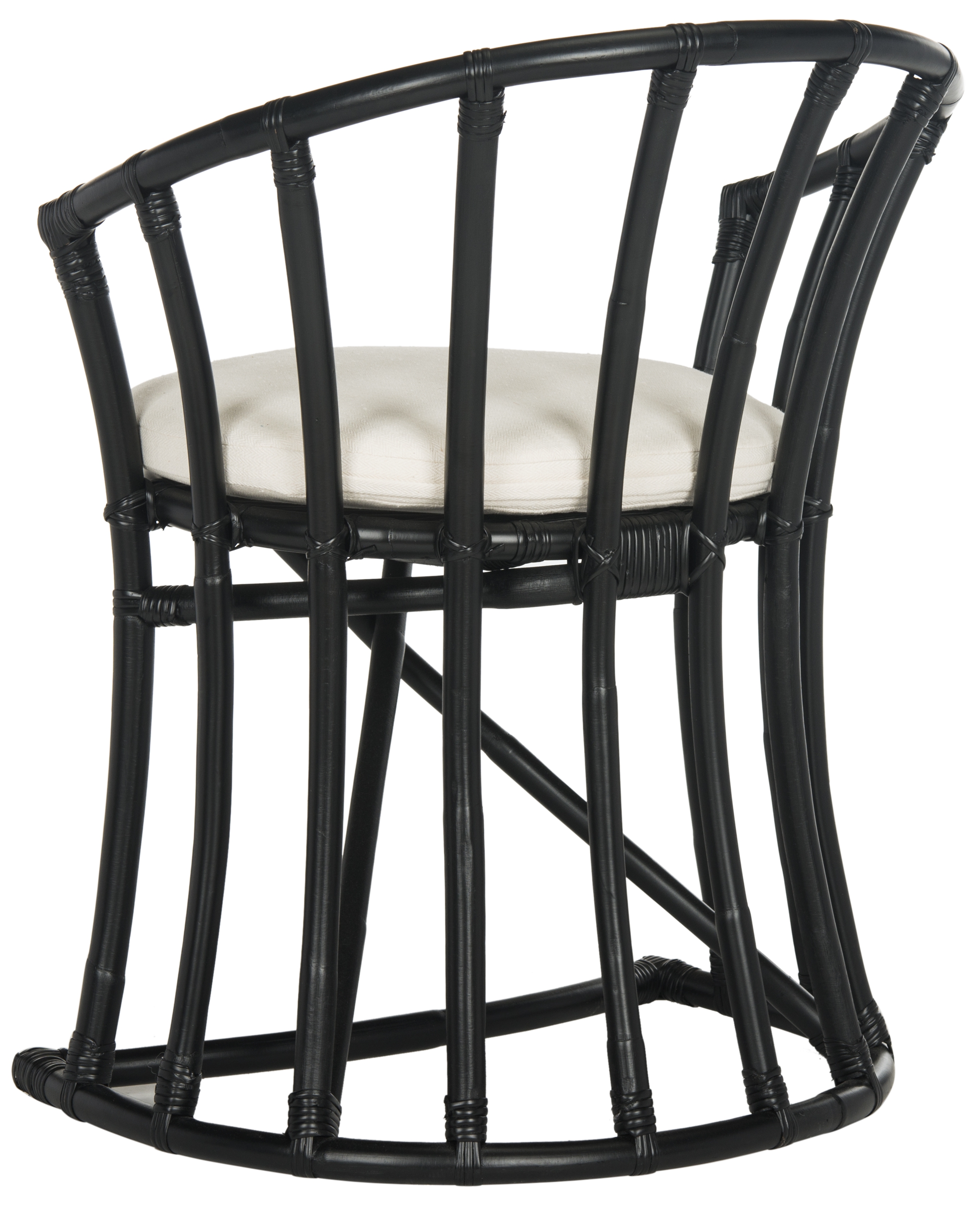Bates Rattan Accent Chair - Black/White - Safavieh - Image 1
