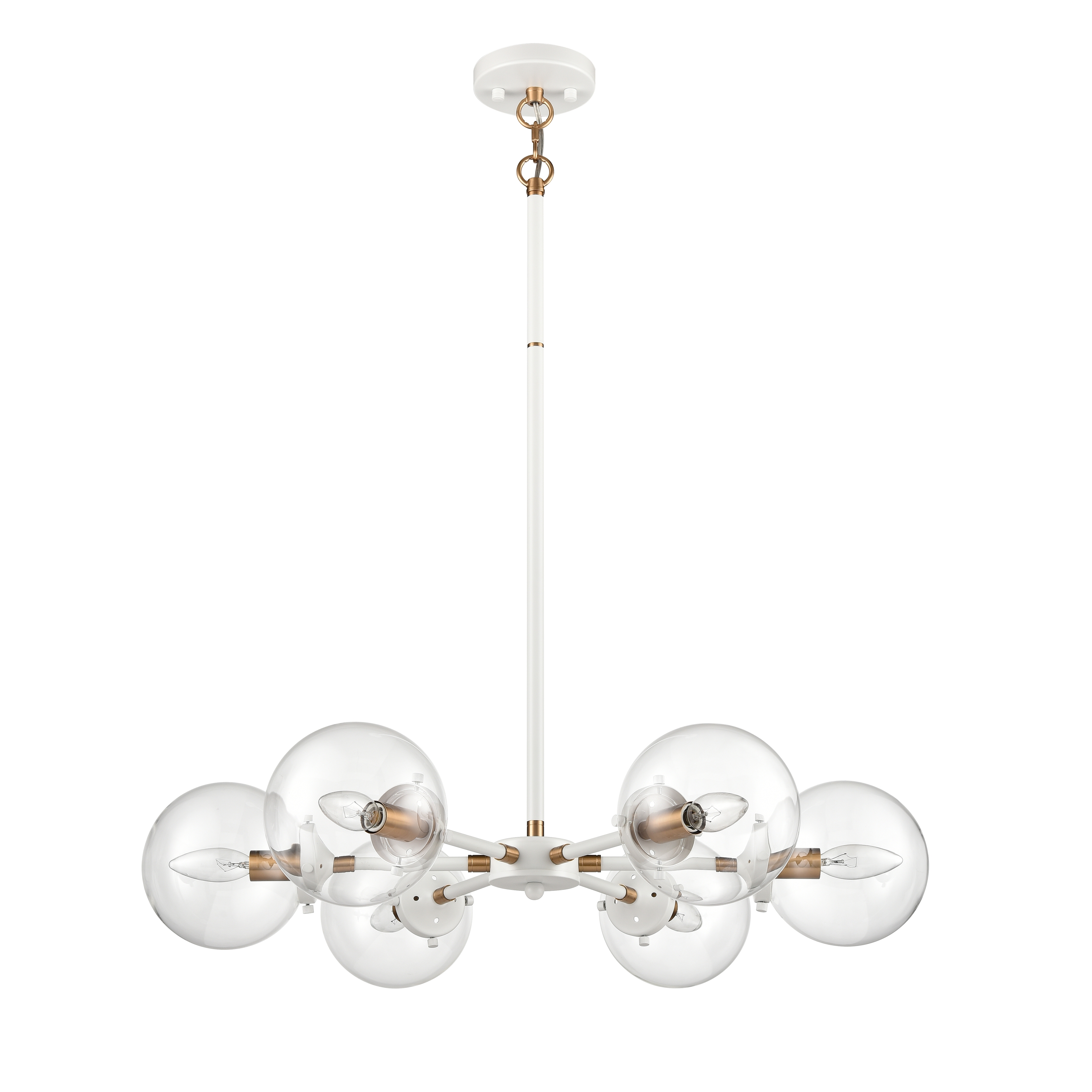 Boudreaux 28'' Wide 6-Light Chandelier - Matte White - Image 1