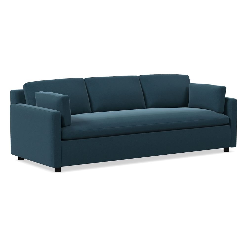 Marin 94" Sofa, Down, Performance Velvet, Petrol, Concealed Support - Image 0