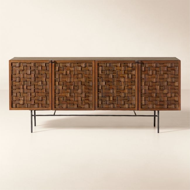 Elettra 68" Carved Mango Wood Credenza - Image 0