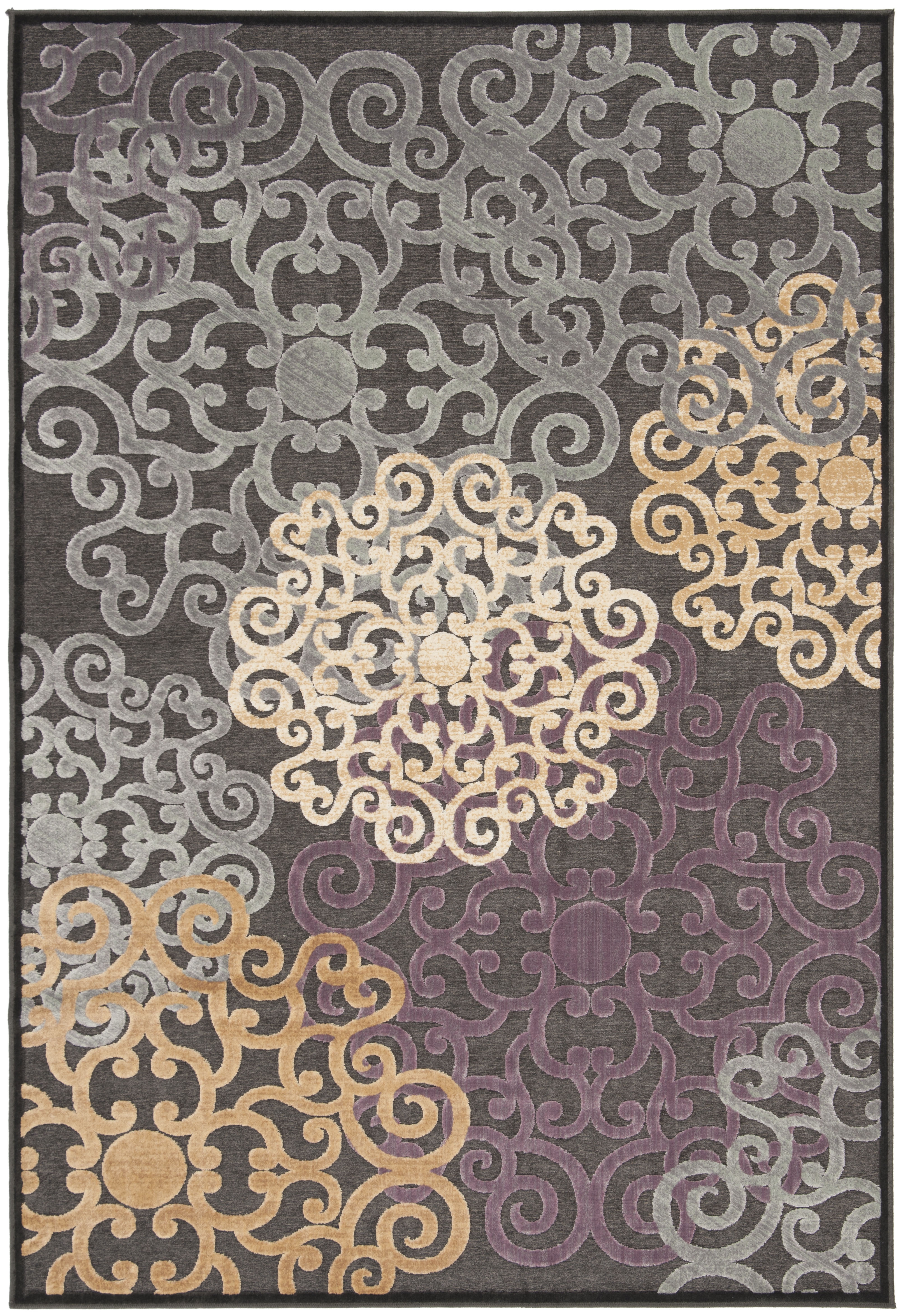 Arlo Home Woven Area Rug, PAR102-330, Charcoal/Multi,  4' X 5' 7" - Image 0