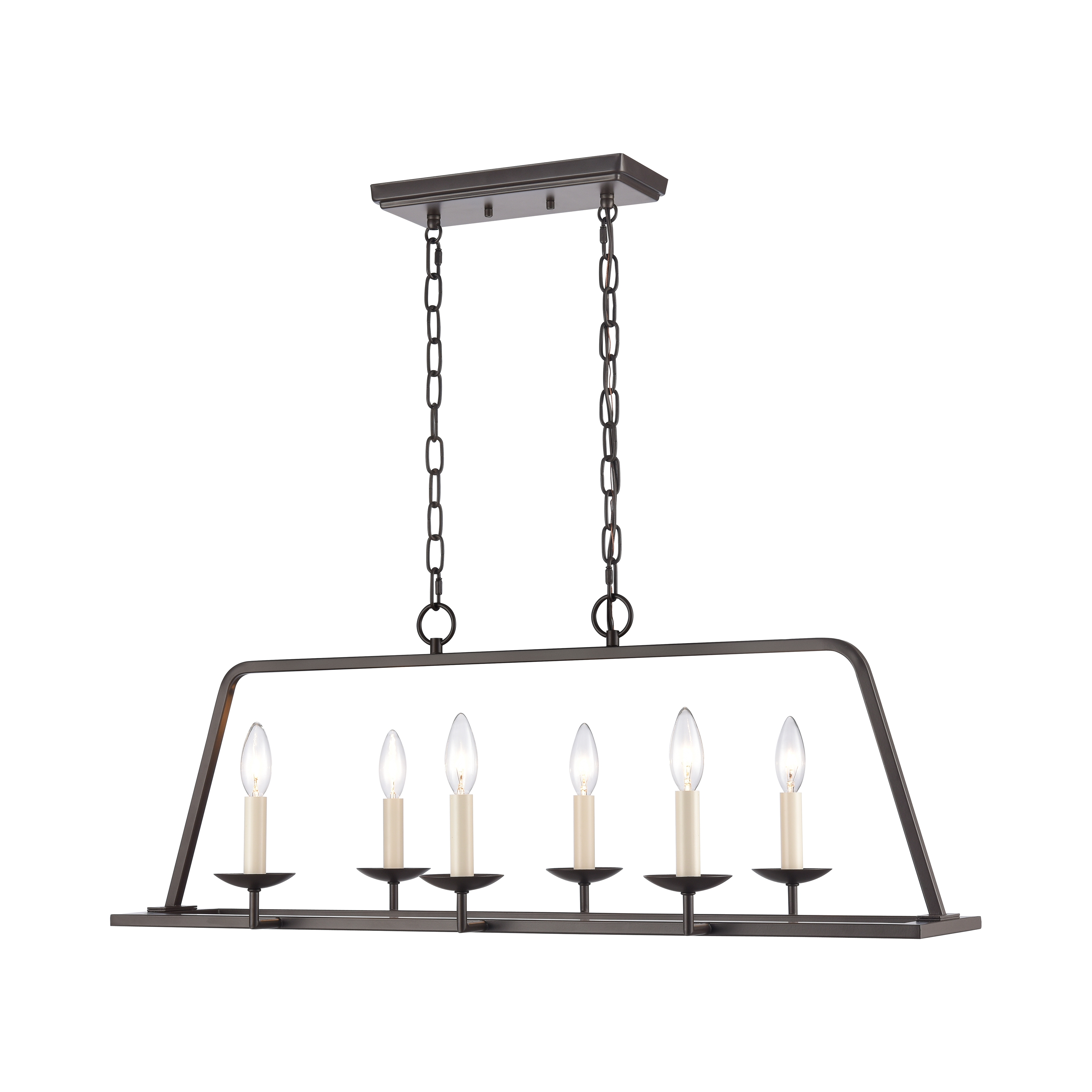 Joanie 34'' Wide 6-Light Linear Chandelier - Old Bronze - Image 1