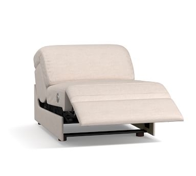 PB Ultra Lounge Square Arm Upholstered Right-arm Recliner, Polyester Wrapped Cushions, Chenille Basketweave Charcoal - Image 3