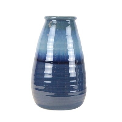 Claridge Blue 16" Ceramic Table Vase - Image 0