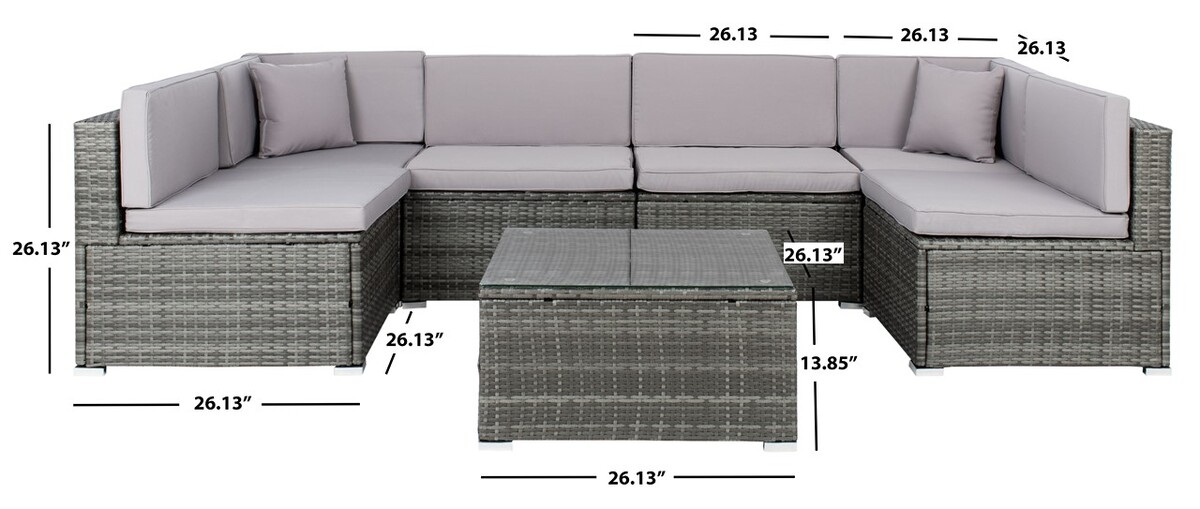 Diona Living Set - Grey/Grey - Safavieh - Image 6