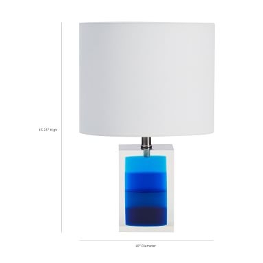 Resin Table Lamp, Blue Layers, Rectangle - Image 5