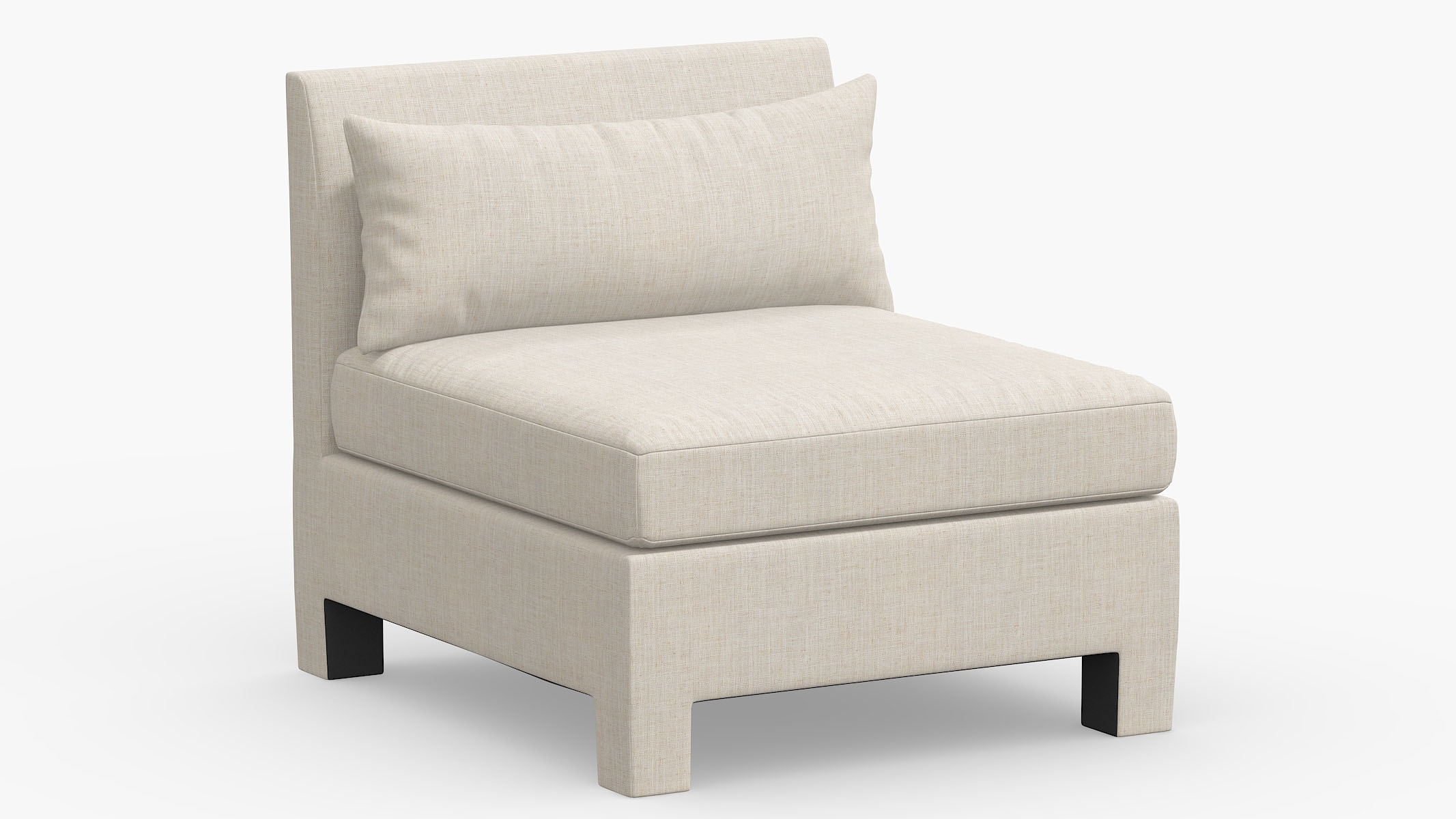 Modern Slipper Chair, Talc Everyday Linen - Image 0