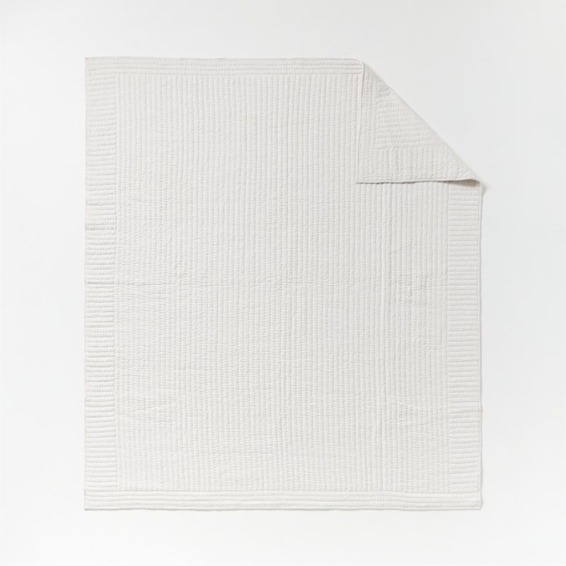 Cozysoft Organic Cotton Jersey Heathered Ivory Full/Queen Quilt - Image 7