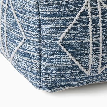 Reflected Diamonds Pouf, Ocean Blue, 22"x22"x13" - Image 2