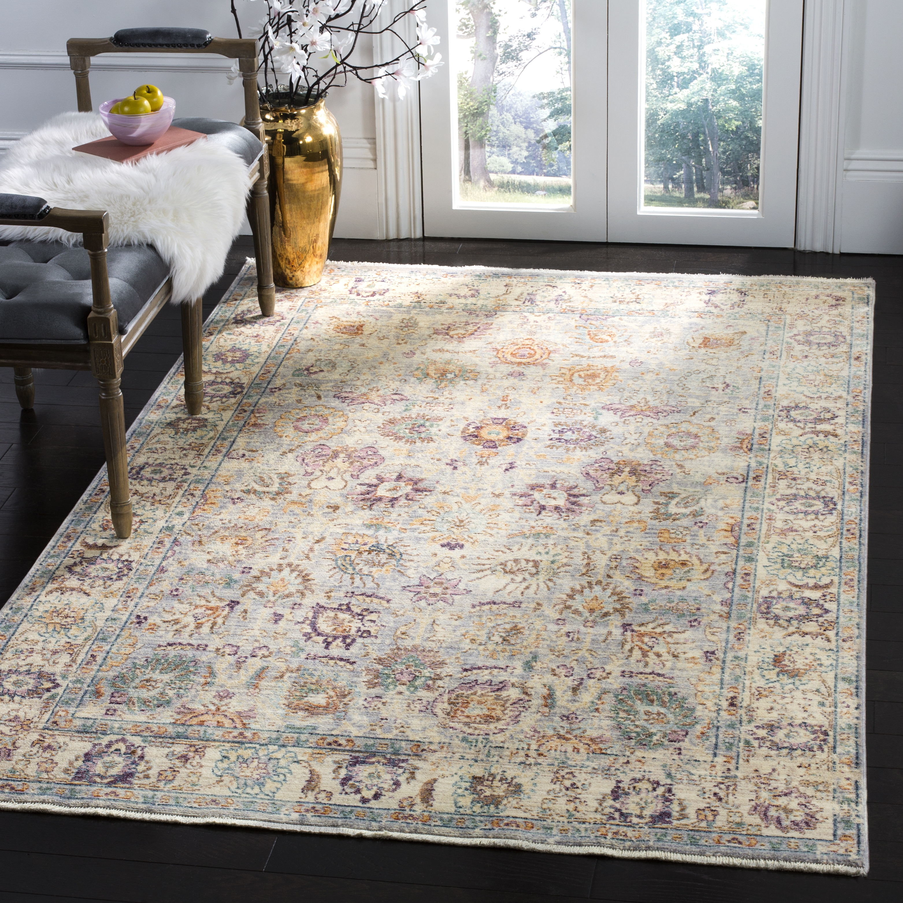 Arlo Home Woven Area Rug, ILL710L, Light Grey/Cream,  4' X 6' - Image 1