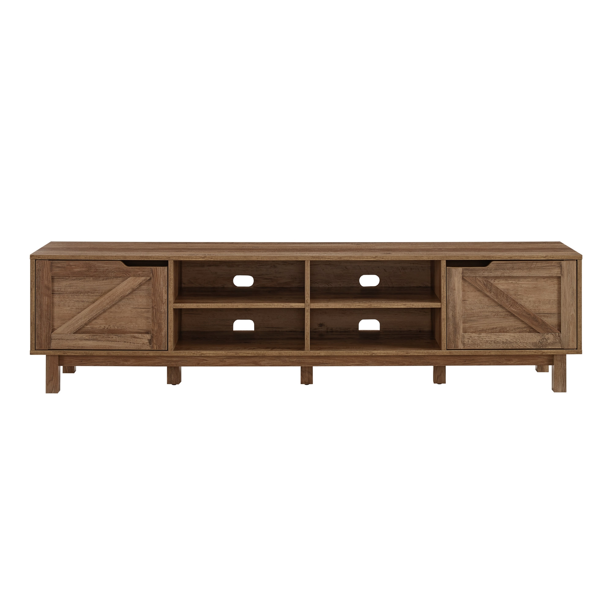 70" Simple Barndoor TV Stand - Rustic Oak - Image 6