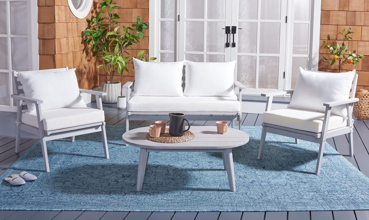 Deacon 4 Pc Living Set - Grey / Beige - Safavieh - Image 1