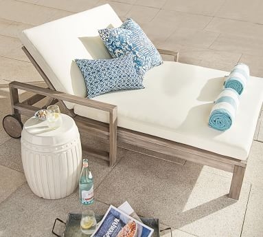 Indio Double Chaise Lounge Cushion, Sunbrella(R) Stripe; Bungalow Flax - Image 5