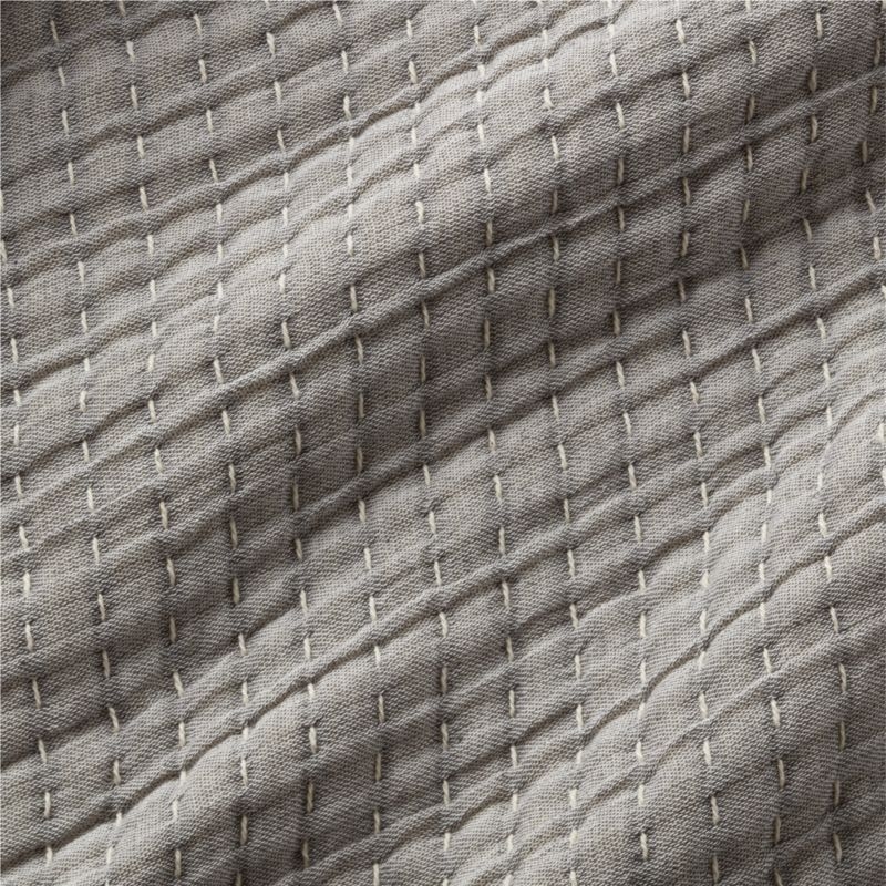 Ansley Grey Cotton King Quilt - Image 1