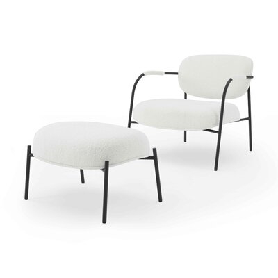 Kisha 29'' Wide Velvet Armchair and Ottoman - Image 0