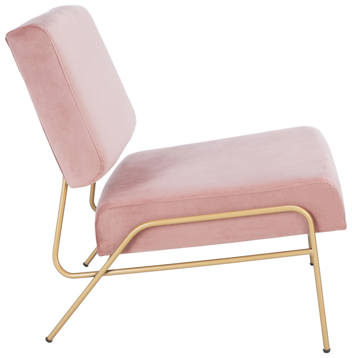Romilly Velvet Accent Chair - Dusty Rose / Gold - Safavieh - Image 5