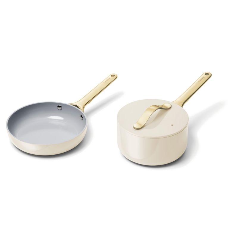Caraway ® Cream Mini Cookware Duo with Gold Hardware - Image 5