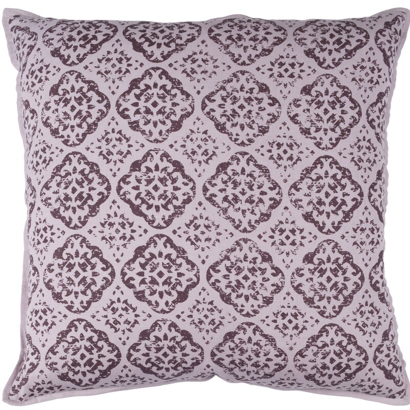 Surya D'orsay Throw Pillow Size: 18" H x 18" W x 4" D, Color: Mauve / Dark Purple - Image 0
