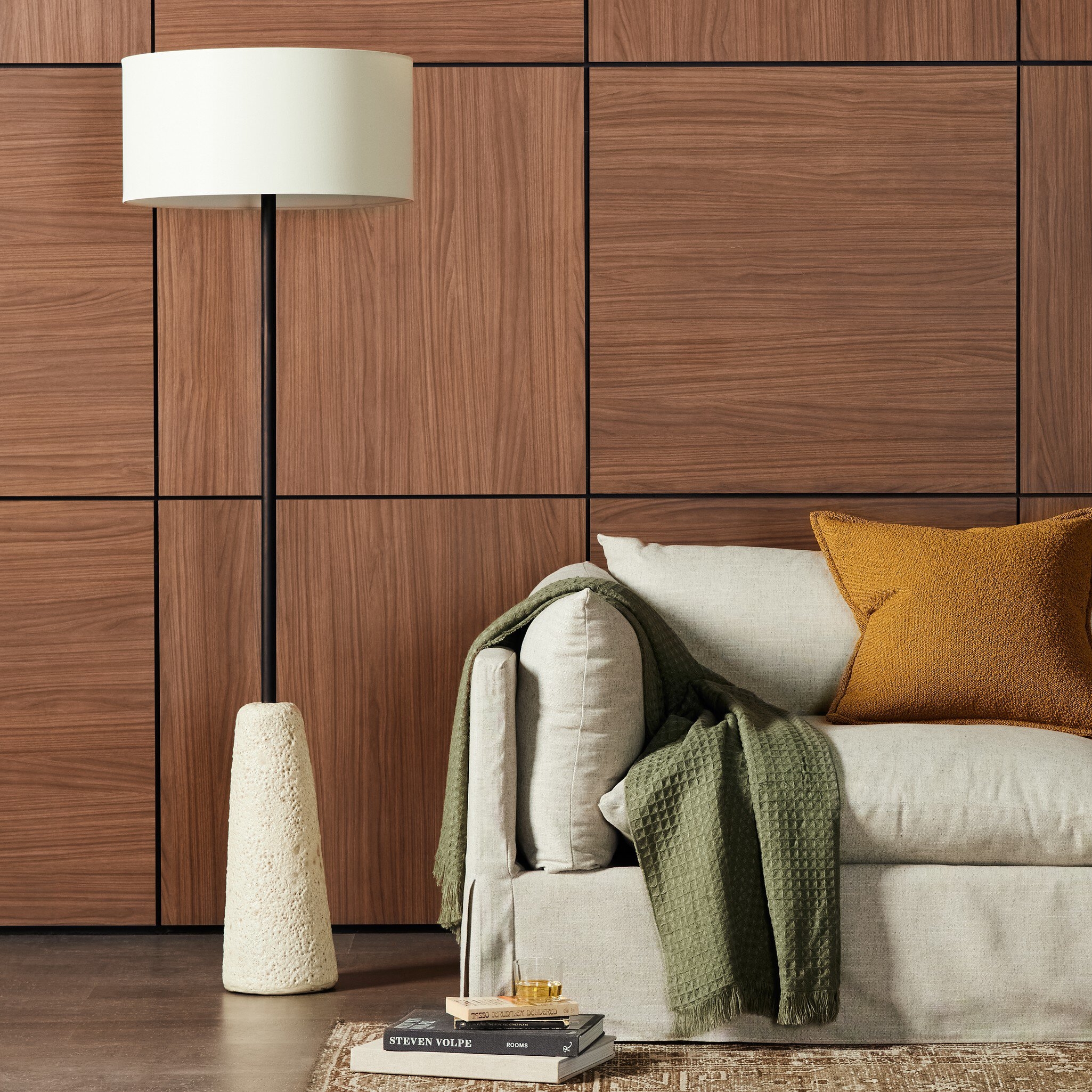 Wren Floor Lamp - Reactive White Glaze - Image 3