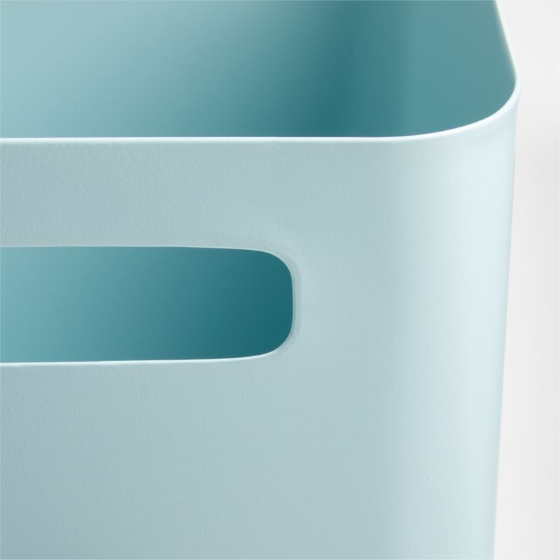 Outline Cloud Blue Metal Storage Bin with Handles - Image 2