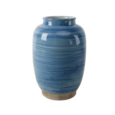 Rosecliff Heights 16 In. Tall Sky Blue Porcelain Vase Small - Image 0