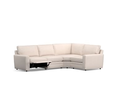 Pearce Square Arm Upholstered Right Arm 4-Piece Reclining Wedge Sectional, Down Blend Wrapped Cushions, Brushed Crossweave Light Gray - Image 2