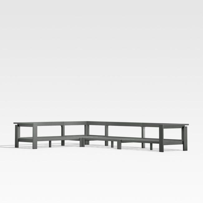 Walker Black Metal 4-Piece L-Shaped Outdoor Sectional Sofa Frame - Image 0