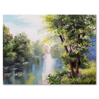 Landscape - Lake In The Forest Summer Day - Lake House Canvas Wall Art Print - Image 0