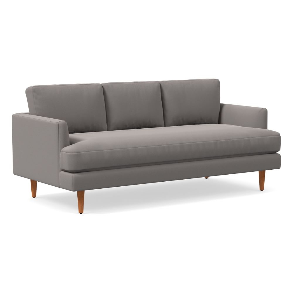 Haven Loft 76" Sofa Bench, Trillium, Astor Velvet, Graphite, Pecan - Image 0