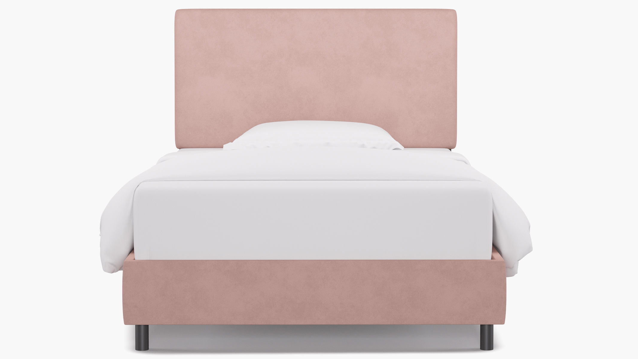 Square Back Bed, Blush Classic Velvet, Full - Image 0