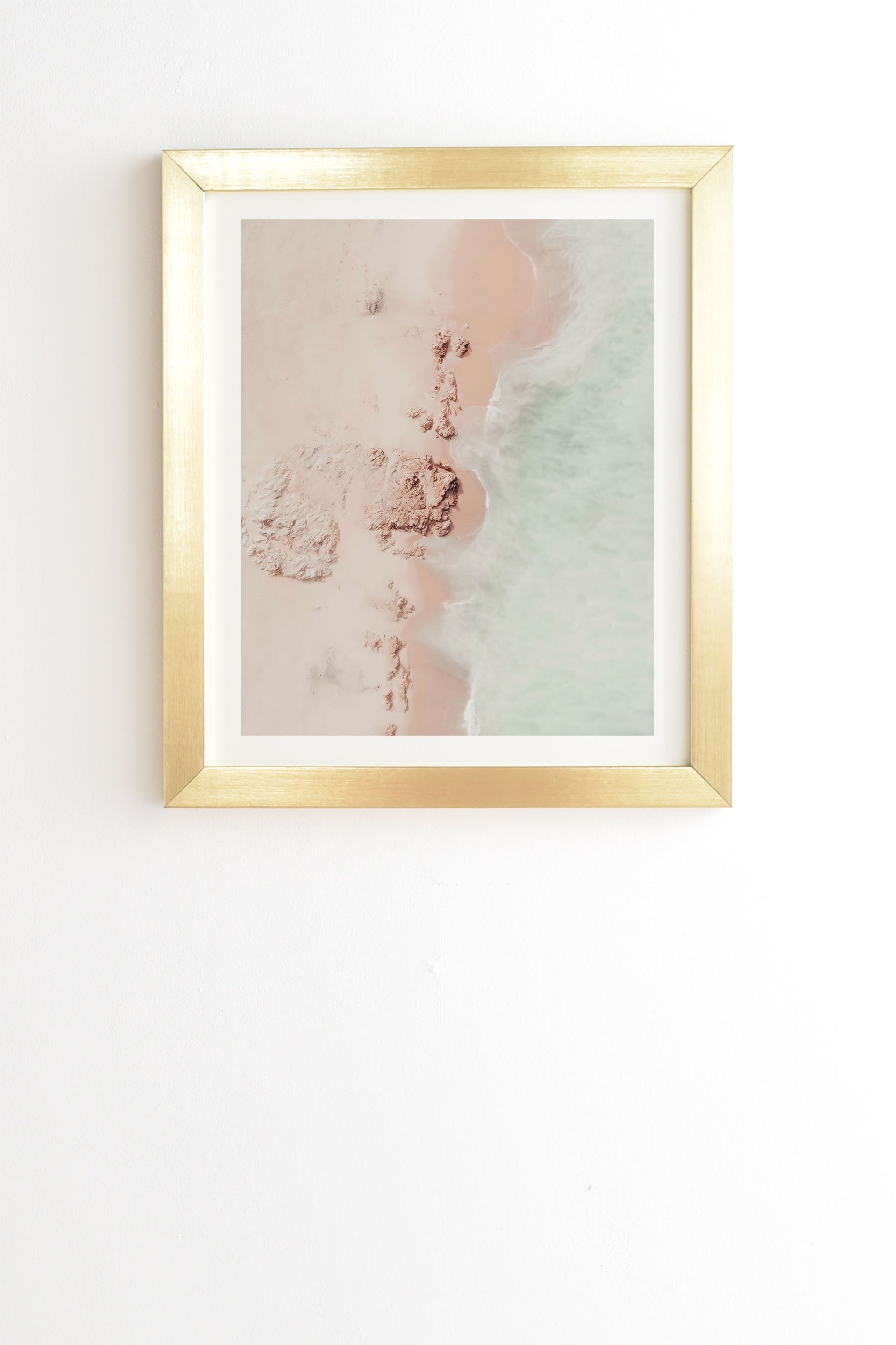 Ingrid Beddoes Beach Pink Champagne Gold Framed Wall Art - 30" x 30" - Image 0