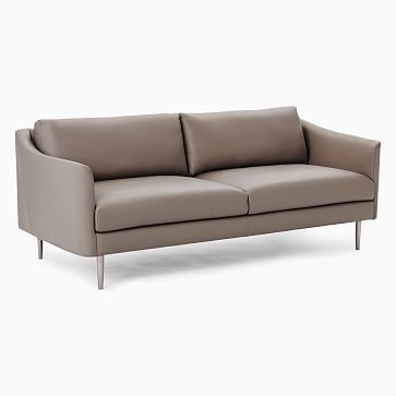 Sloane 86" Sofa, Ludlow Leather, Gray Smoke, Light Bronze - Image 3