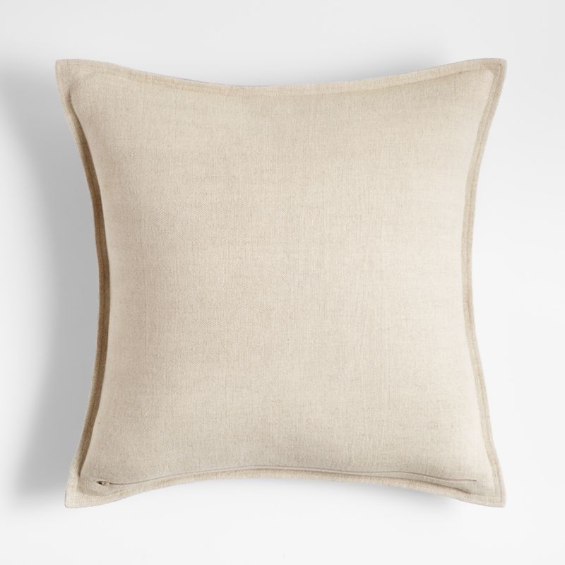 Quarry 20x20 Organic Laundered Linen Throw Pillow with Feather Insert - Image 5