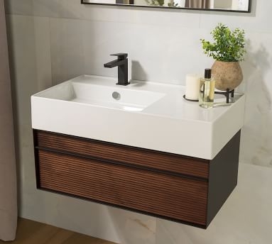 Walnut Wood Kiran 31" Single Sink Floating Vanity - Image 2