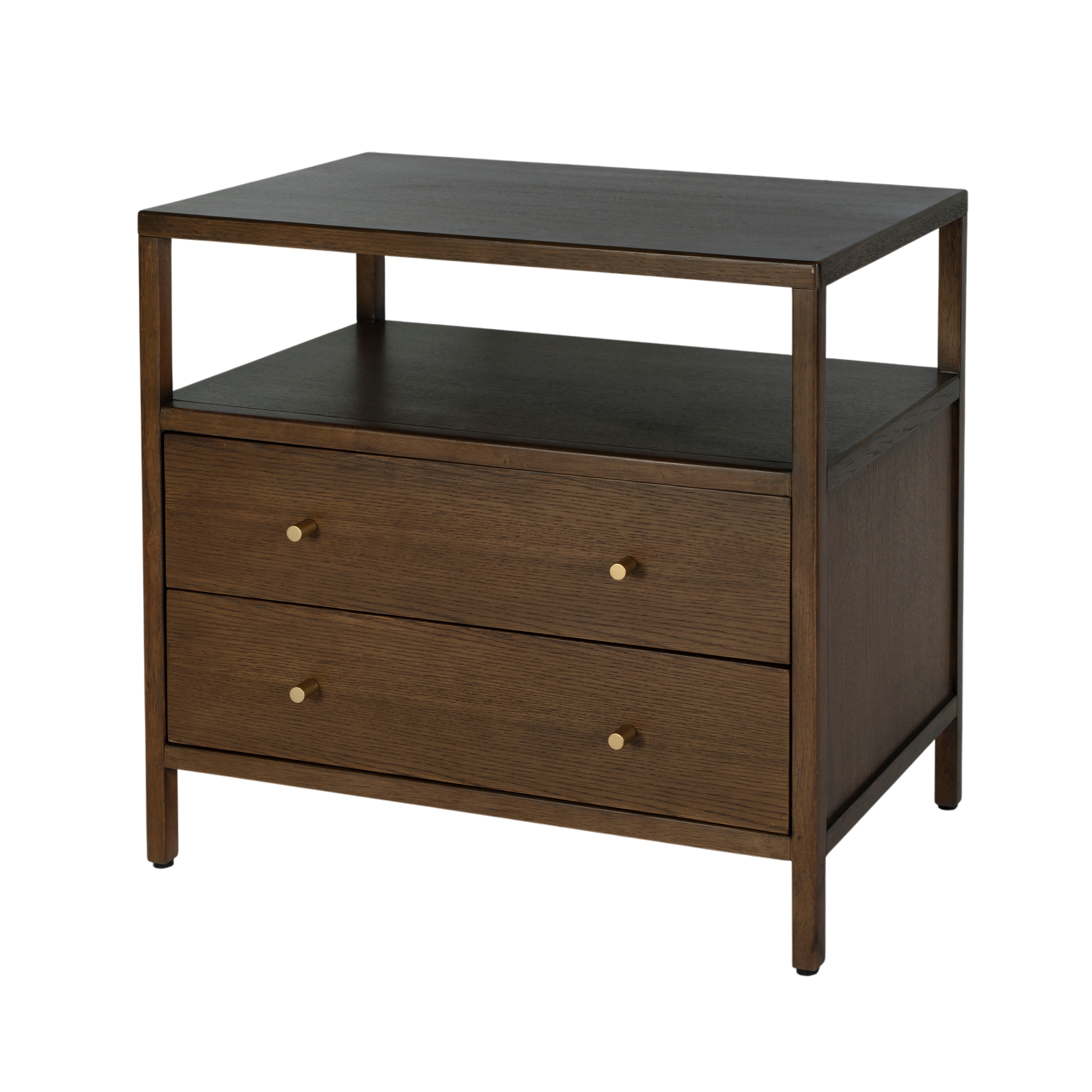 Mendel White Oak Walnut Nightstand - Image 0