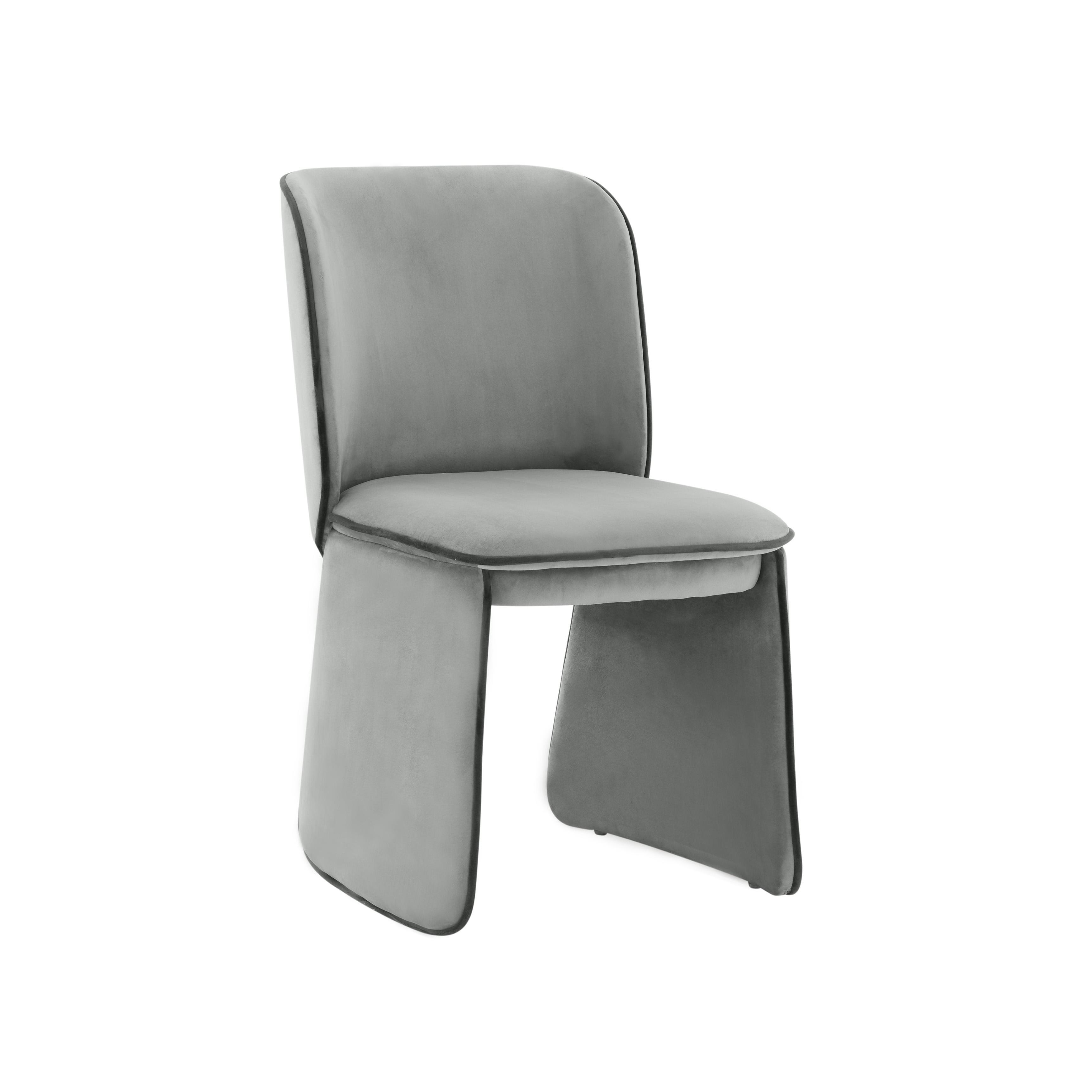 Kinsley Grey Velvet Dining Chair - Image 0