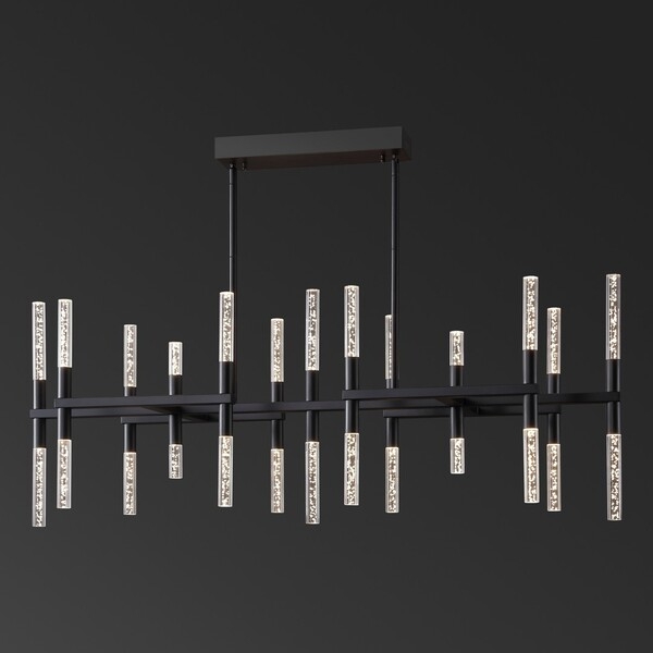 Evaria Acrylic Tube Chandelier - Black - Image 2