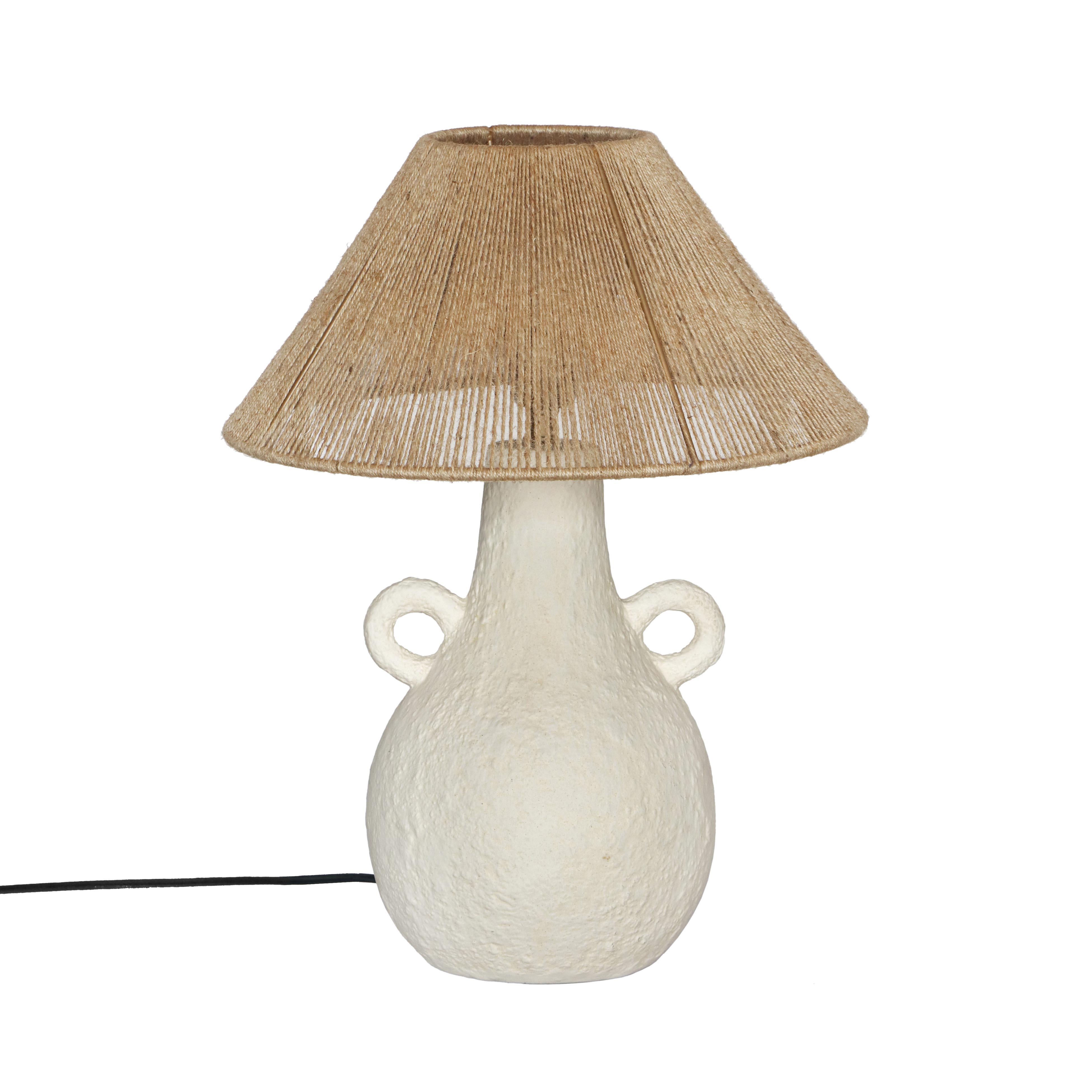 Lalit Natural & White Ceramic Table Lamp - Image 0