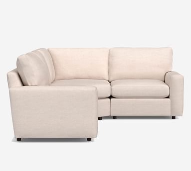 Pearce Modern Square Arm Upholstered Right Arm 3 Piece Wedge Sectional, Down Blend Wrapped Cushions, Performance Boucle Oatmeal - Image 3