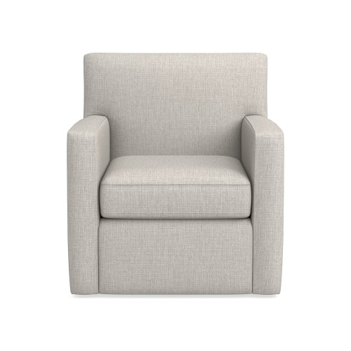 Brighton Swivel Armchair, Standard Cushion, Perennials Performance Melange Weave, Oyster - Image 0
