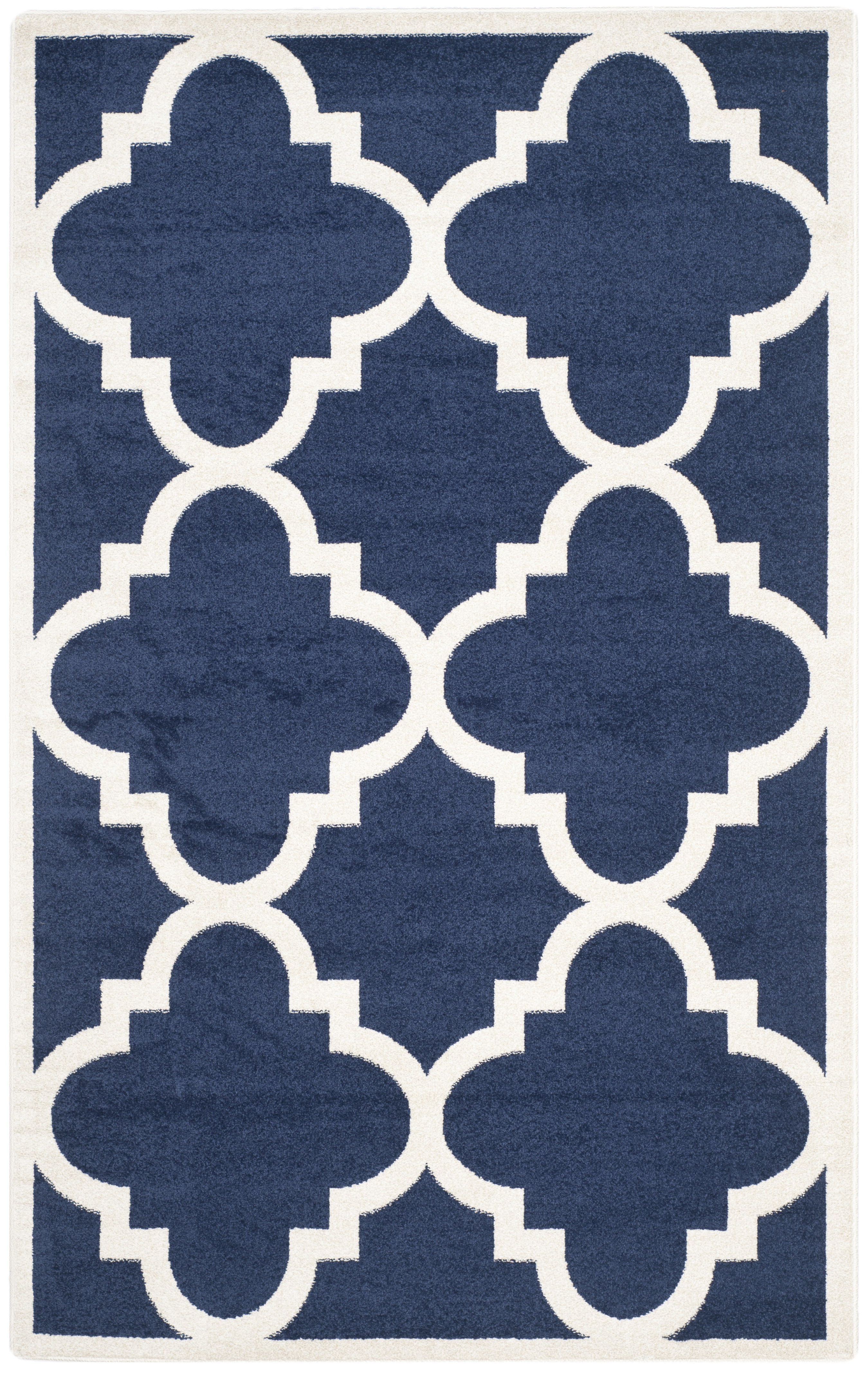 Arlo Home Indoor/Outdoor Woven Area Rug, AMT423P, Navy/Beige,  5' X 8' - Image 0