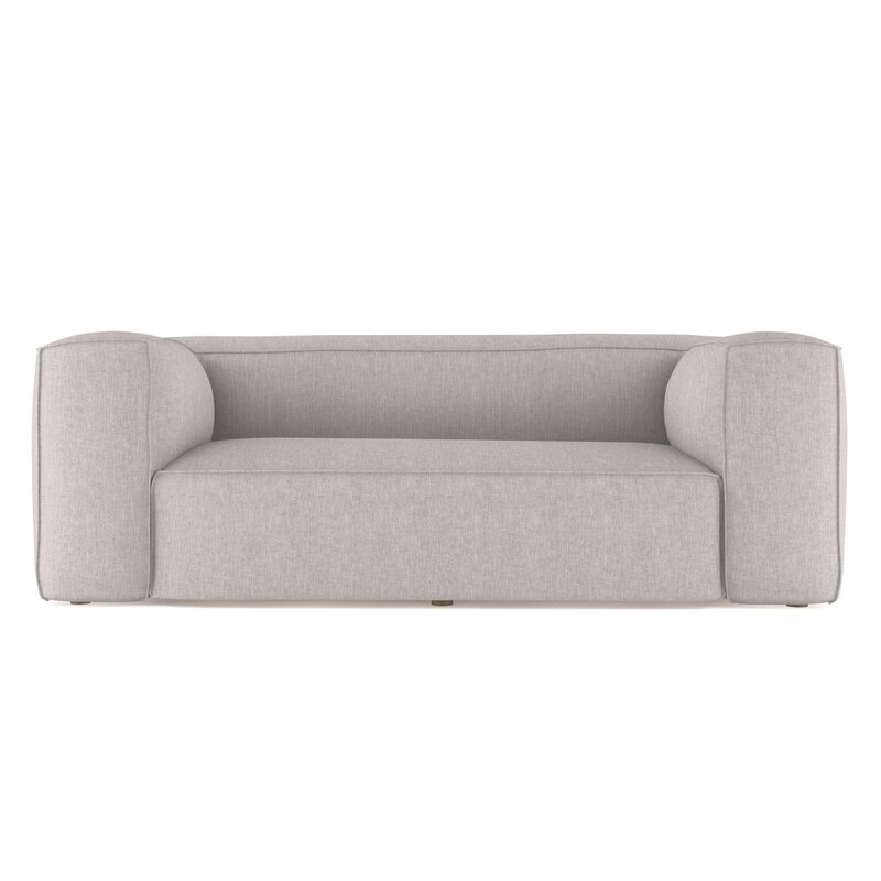 Tandem Arbor Bowery Sofa Upholstery: Linen Silver Streak, Size: 30" H x 96" W x 41" D - Image 0