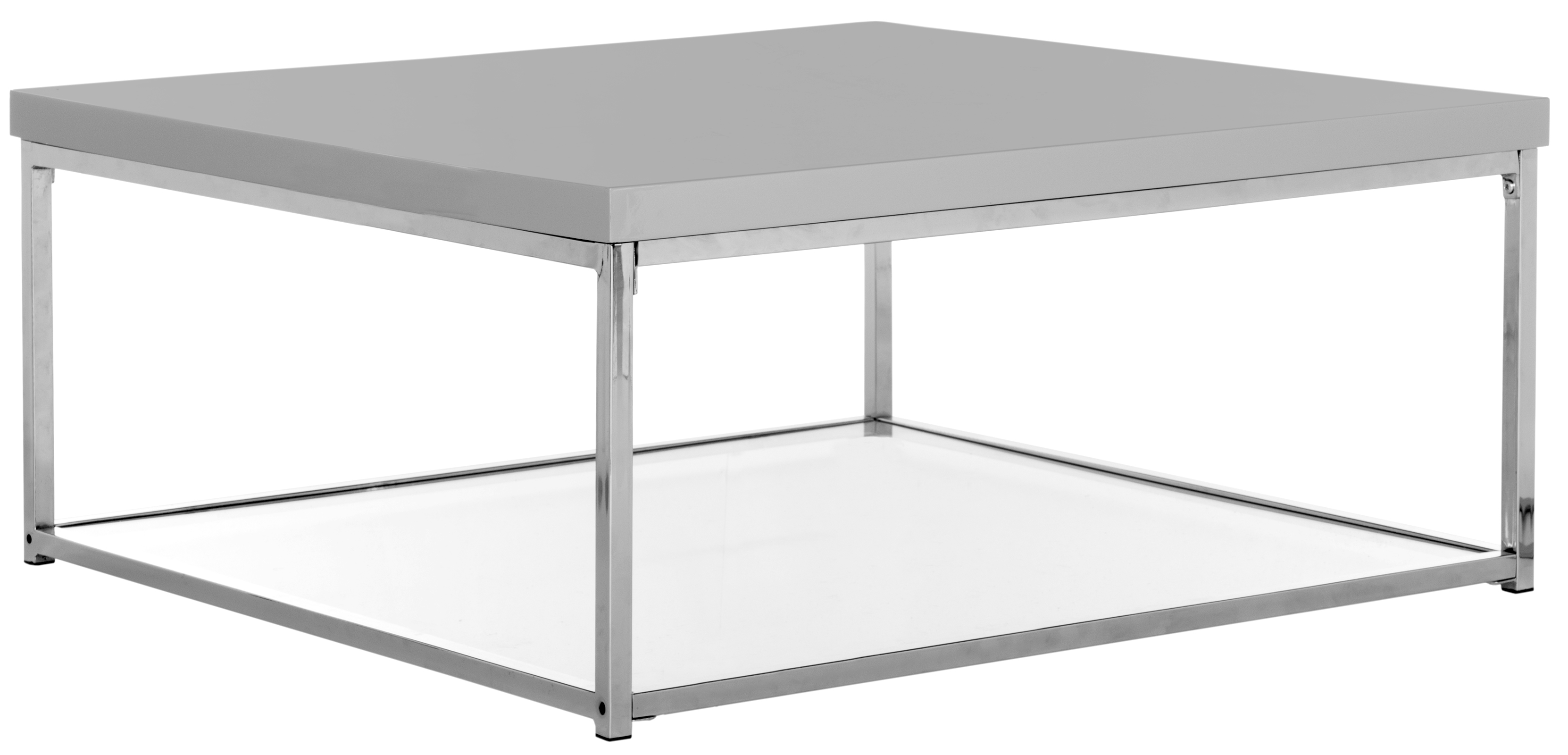 Malone High Gloss Coffee Table - Grey/Chrome - Arlo Home - Image 1