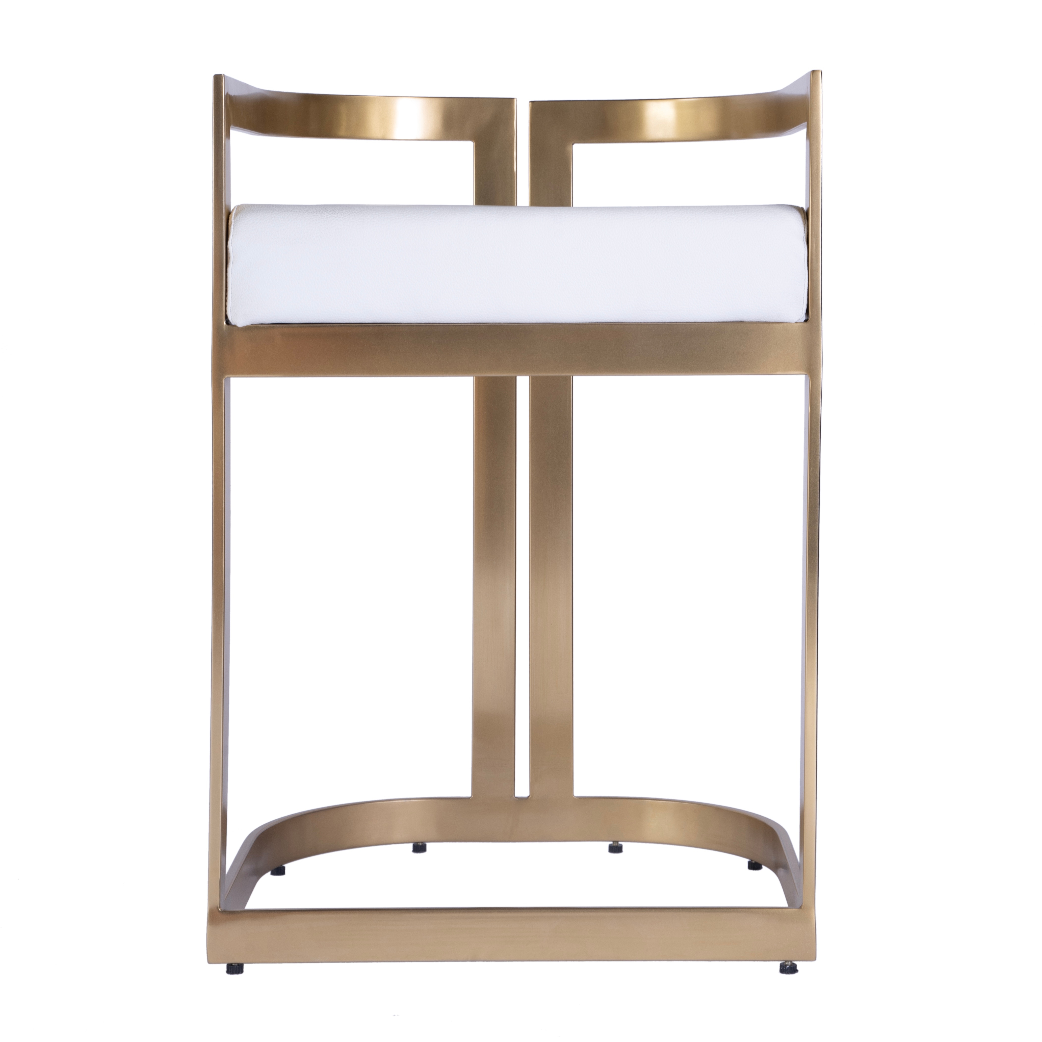 Clarence Polished Gold Dining Stool - Image 1