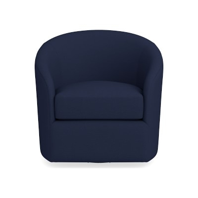 Montclair Swivel Chair, Standard, Performance Slub Weave, Navy - Image 1