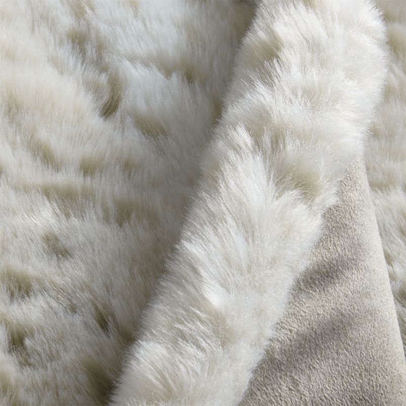 Faux Fur Snow Leopard Throw - Image 5
