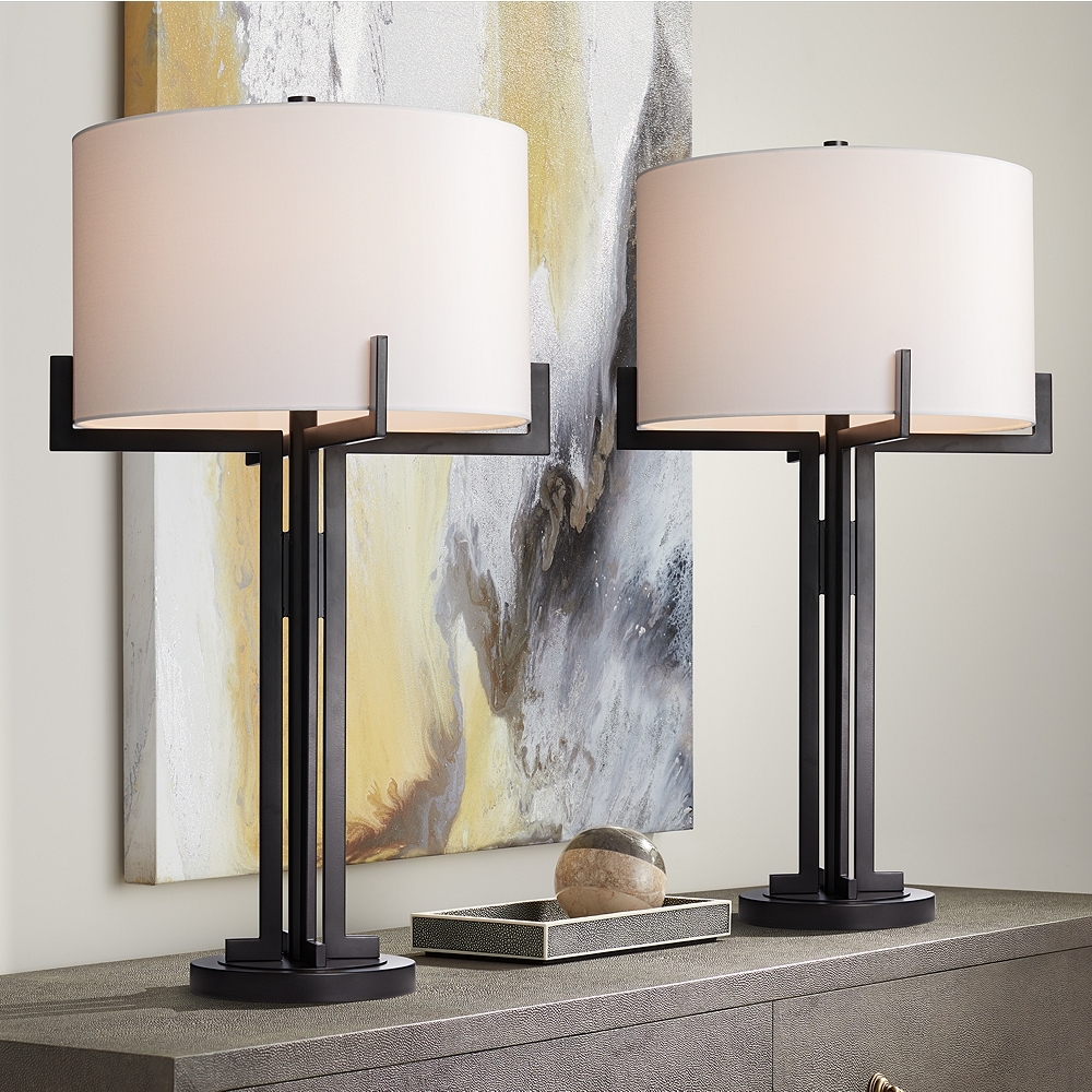Franklin Iron Madrid 31 1/2" Industrial Modern Table Lamps Set of 2 - Image 0