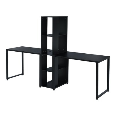 Double Workstation Desk With Hutch - Image 0