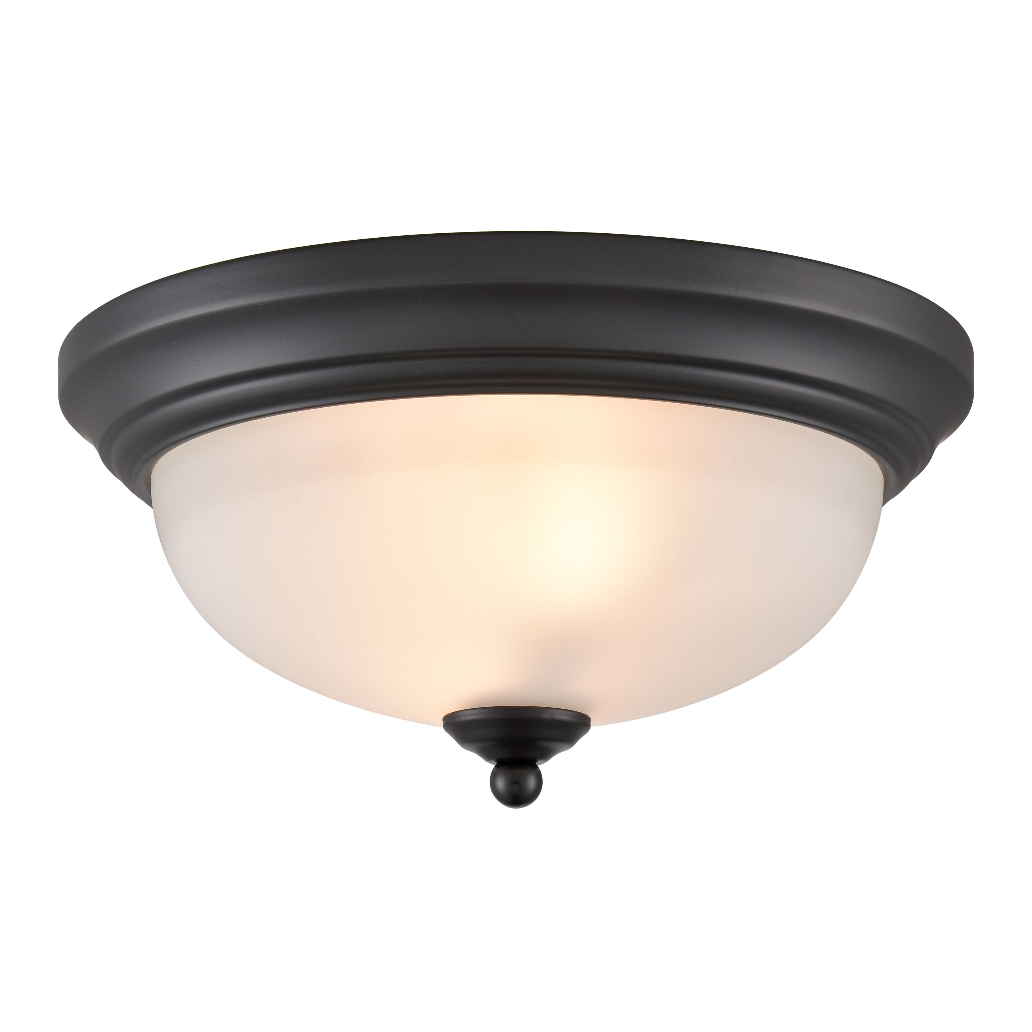 Basics 11'' Wide 2-Light Flush Mount - Black - Image 0